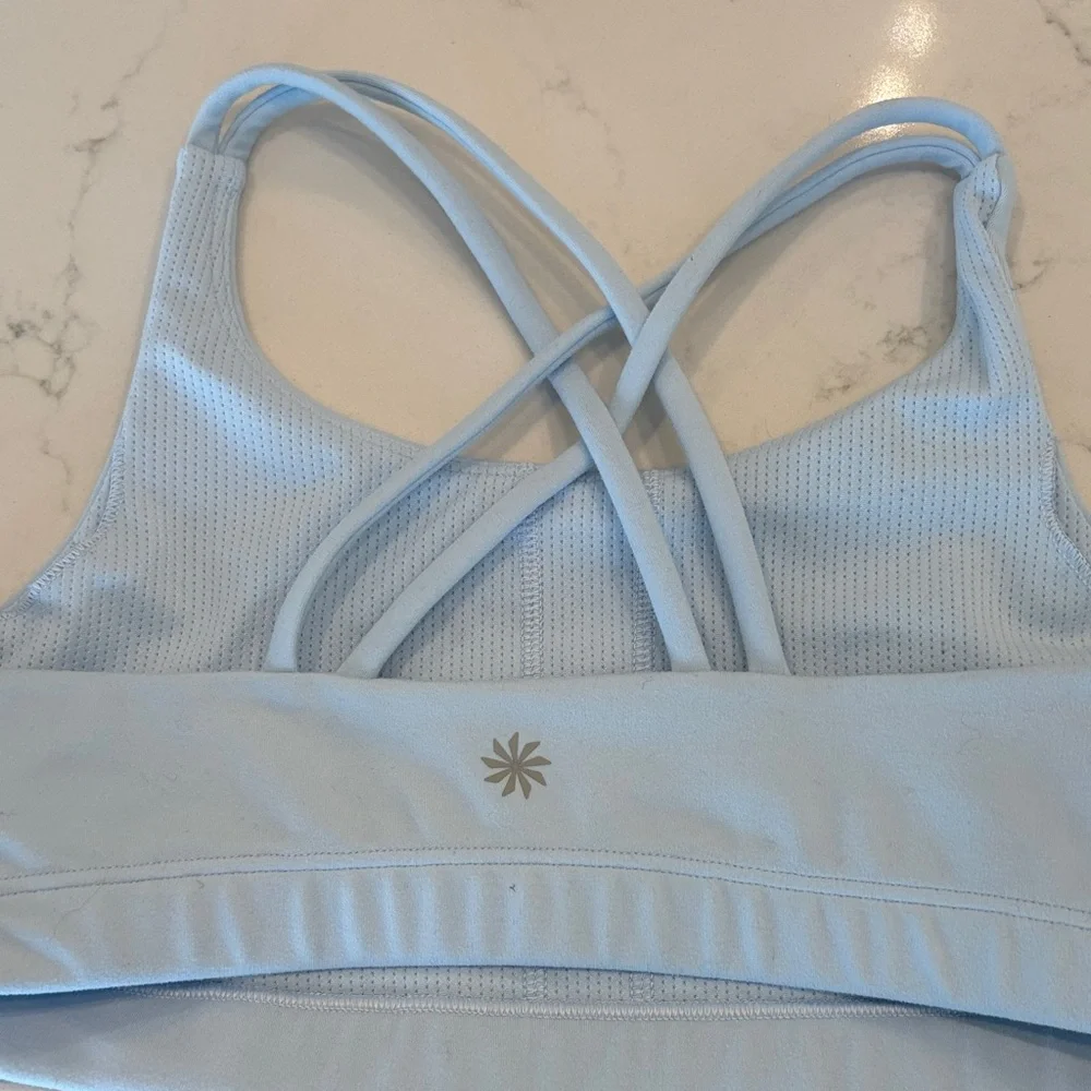 Athleta Kids Black & Light Blue Sports Bra
